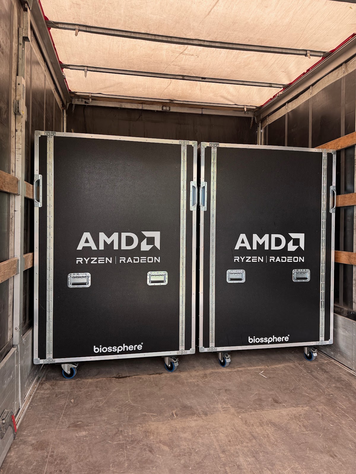 After: Custom crates, loaded and secured